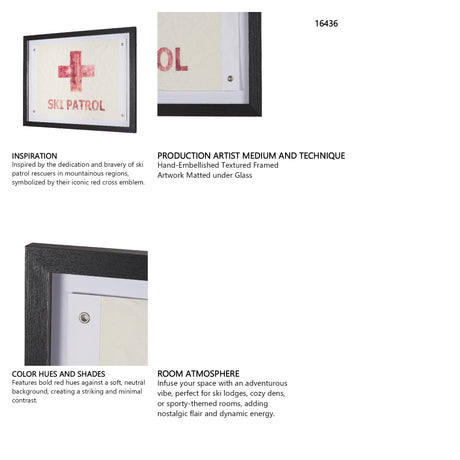 Ski Patrol by Mercana Studio Hand-Embellished Textured Framed Artwork Matted under Glass from Mercana - Luna Furniture