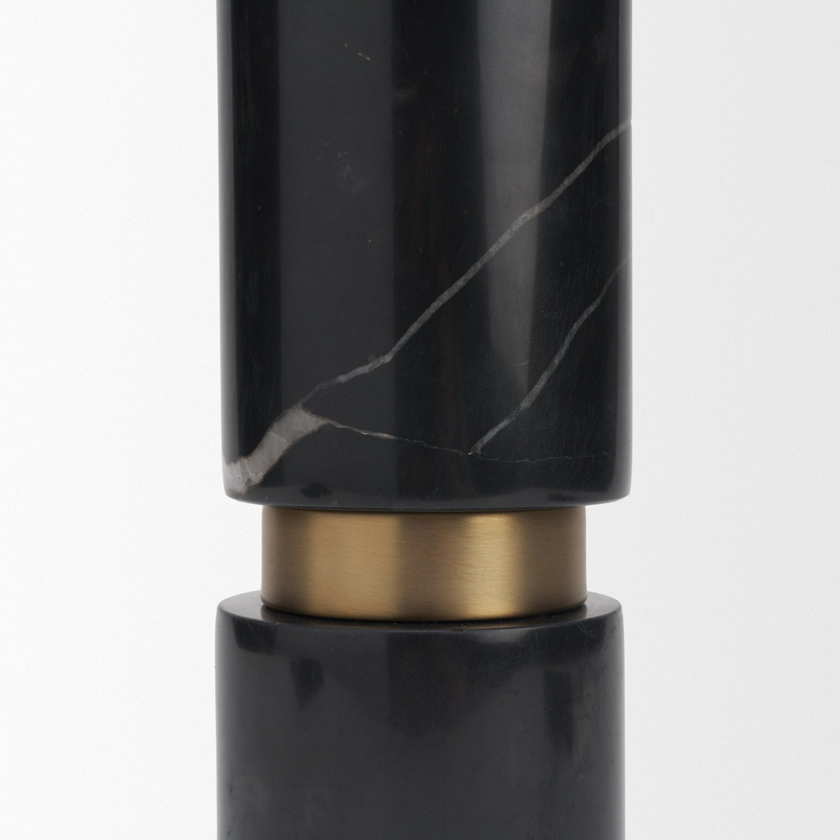 Aura Gray-Black Marble w/ Brass Table Lamp