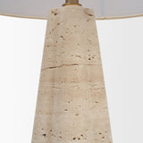 Sena Travertine Tapered Column Table Lamp from Mercana - Luna Furniture