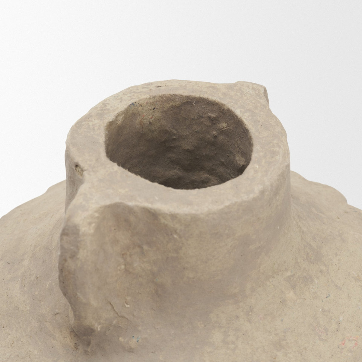 Jiya 8" Natural Ardi Paper Mache Double Handle Pot from Mercana - Luna Furniture