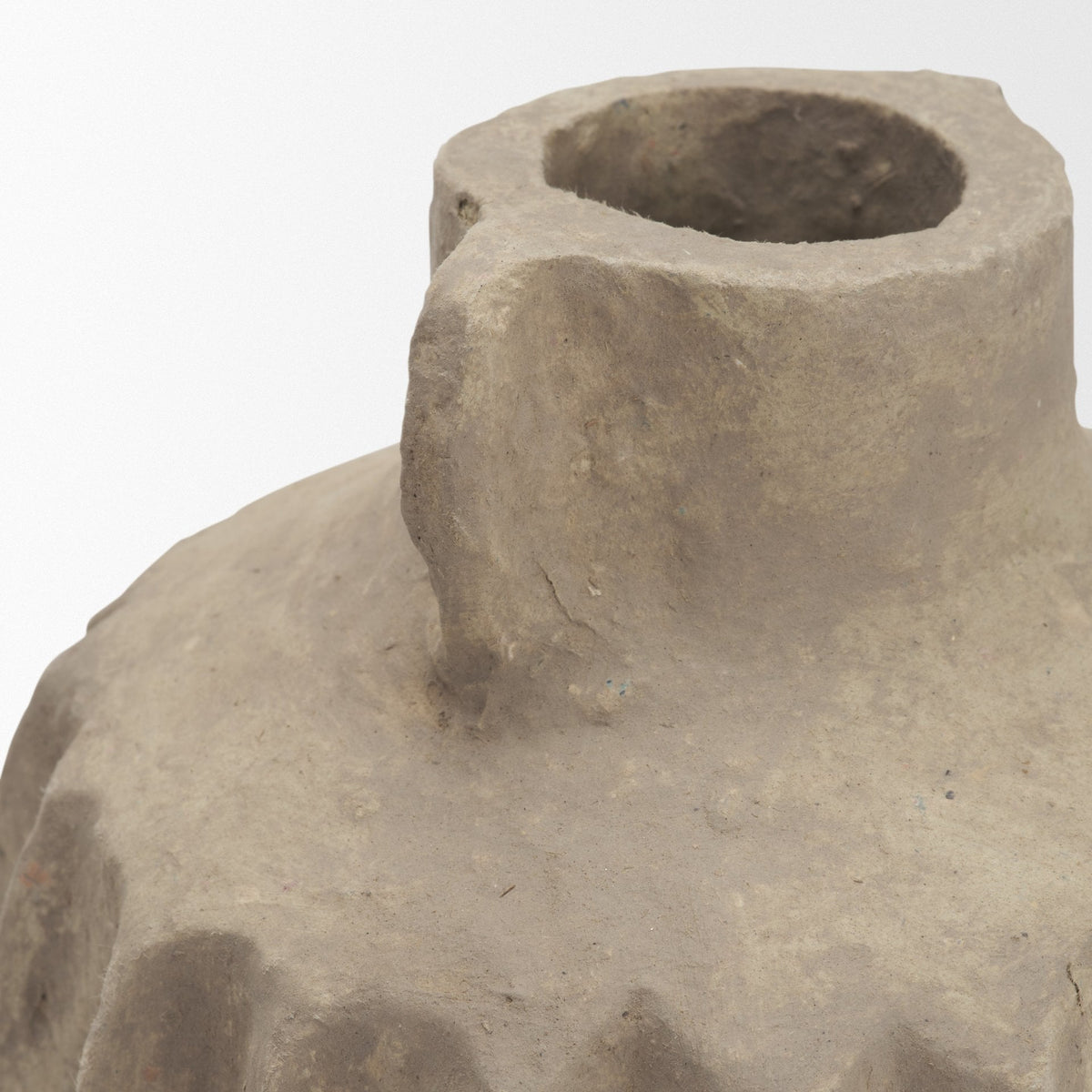 Jiya 8" Natural Ardi Paper Mache Double Handle Pot from Mercana - Luna Furniture