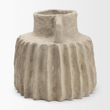Jiya 12" Natural Ardi Paper Mache Double Handle Pot from Mercana - Luna Furniture