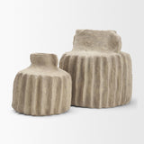 Jiya 12" Natural Ardi Paper Mache Double Handle Pot from Mercana - Luna Furniture