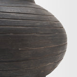 Sironi Black Terracotta Ribbed Decorative Vase from Mercana - Luna Furniture
