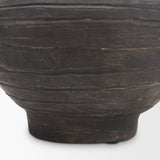 Sironi Black Terracotta Ribbed Decorative Vase from Mercana - Luna Furniture