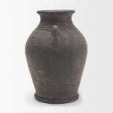 Creta Black Terracotta Double Handle Vase from Mercana - Luna Furniture