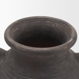 Creta Black Terracotta Double Handle Vase from Mercana - Luna Furniture
