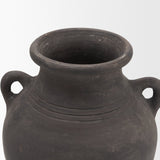 Creta Black Terracotta Double Handle Vase from Mercana - Luna Furniture
