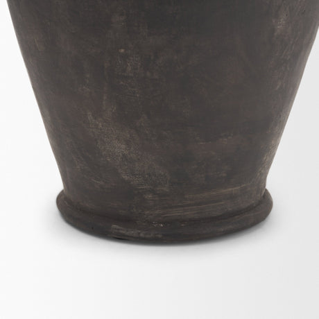 Creta Black Terracotta Double Handle Vase from Mercana - Luna Furniture