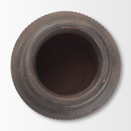 Creta 10" Black Terracotta Planter Vase from Mercana - Luna Furniture