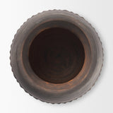 Creta Black Scalloped Terracotta Planter Vase from Mercana - Luna Furniture