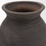 Creta Black Scalloped Terracotta Planter Vase from Mercana - Luna Furniture