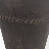 Creta Black Scalloped Terracotta Planter Vase from Mercana - Luna Furniture
