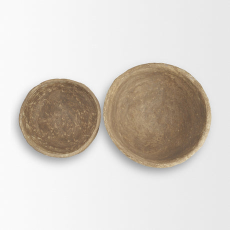 Samar Beige Paper Mache Decorative Bowls from Mercana - Luna Furniture