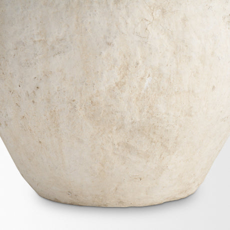 Noli Antiqued White Dotted Paper Mache Decorative Planters from Mercana - Luna Furniture