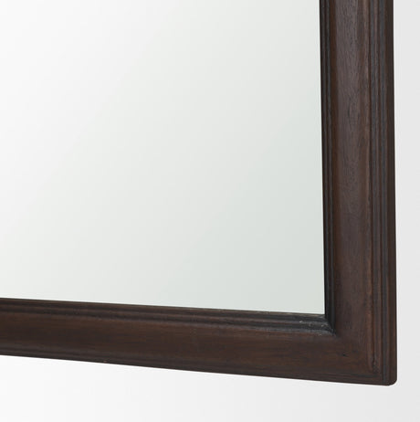 Ellwood Medium-Dark Brown Wood Framed Heritage Wall Mirror from Mercana - Luna Furniture