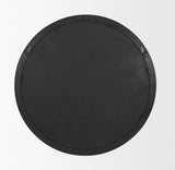 Bramwell 48" Dark Brown Wood Framed Heritage Round Wall Mirror from Mercana - Luna Furniture