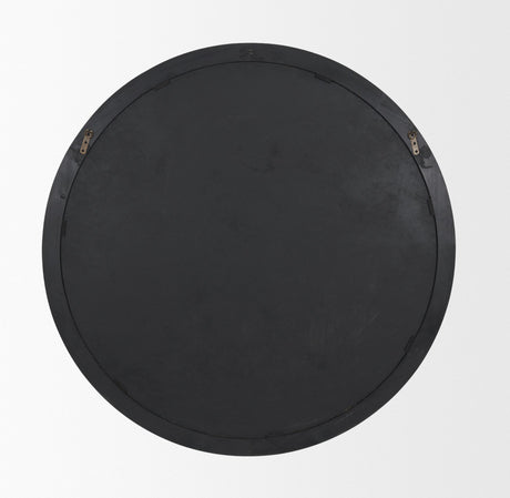 Bramwell 48" Dark Brown Wood Framed Heritage Round Wall Mirror from Mercana - Luna Furniture