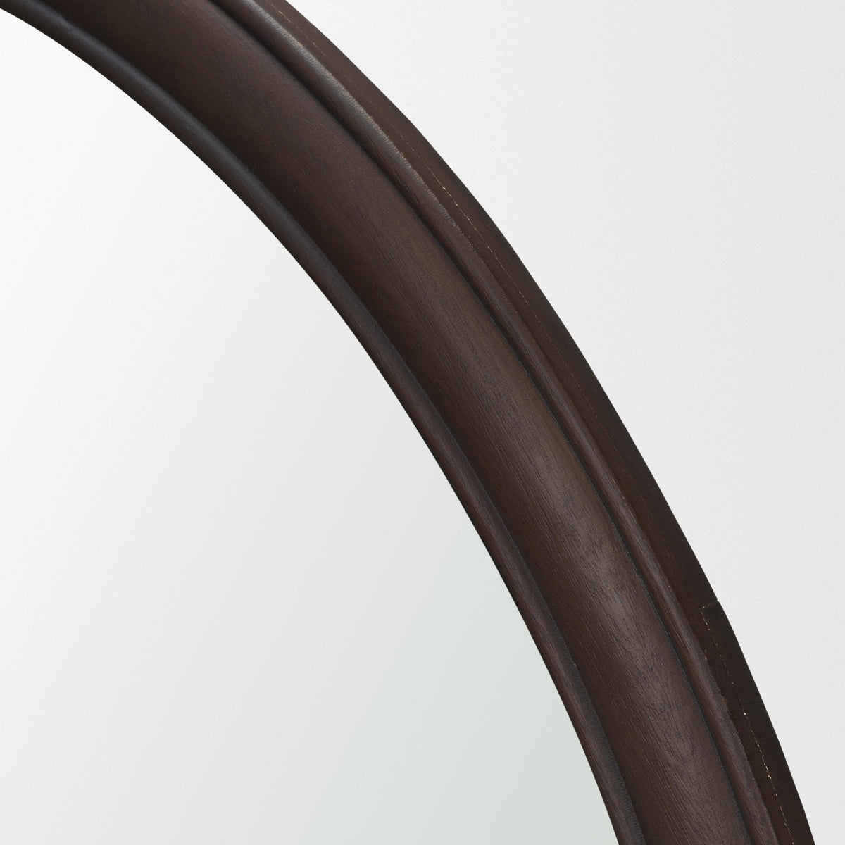 Bramwell 48" Dark Brown Wood Framed Heritage Round Wall Mirror from Mercana - Luna Furniture