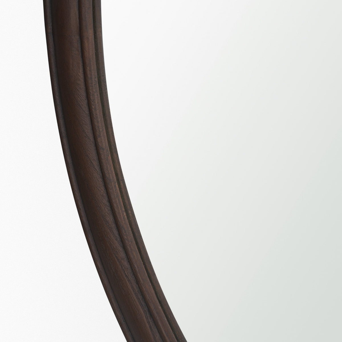 Bramwell 48" Dark Brown Wood Framed Heritage Round Wall Mirror from Mercana - Luna Furniture
