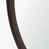 Bramwell 48" Dark Brown Wood Framed Heritage Round Wall Mirror from Mercana - Luna Furniture