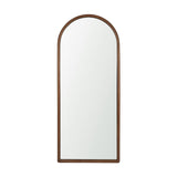 Durham Medium Brown Wood Framed Arched Floor Mirror