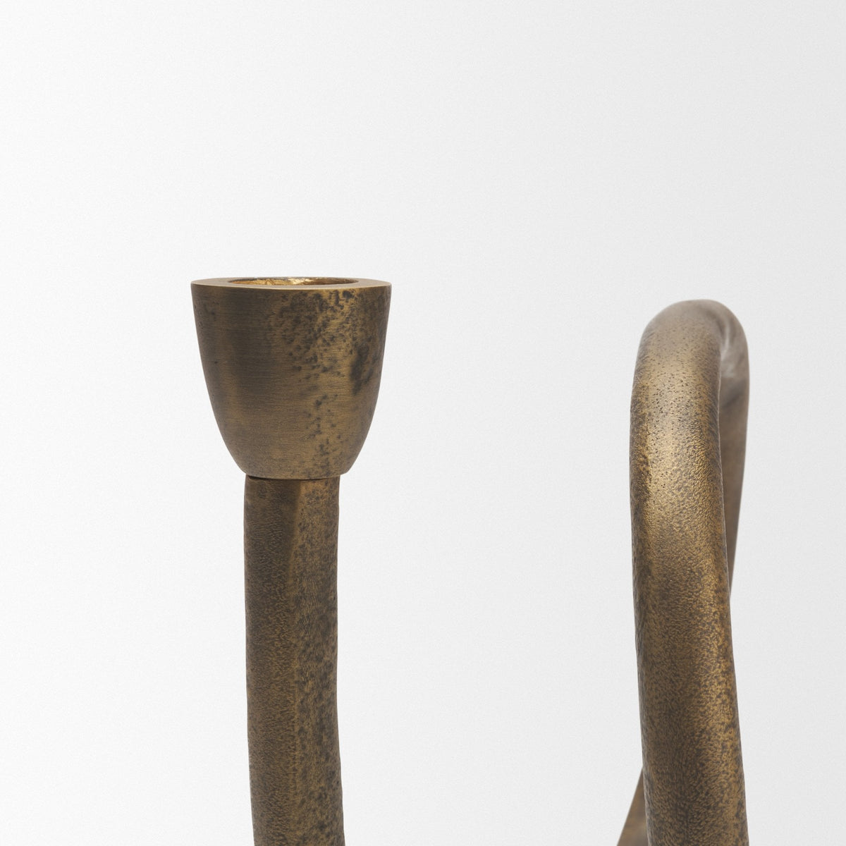 Serpens Brass Metal Large Candleholder