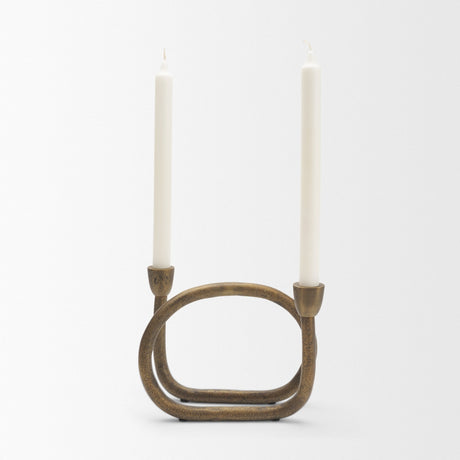 Serpens Brass Metal Large Candleholder from Mercana - Luna Furniture