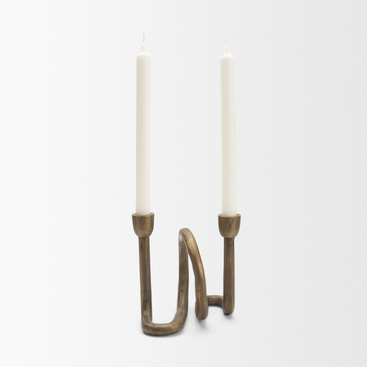 Serpens Brass Metal Narrow Candleholder