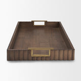 Strata Fluted Brown Walnut Wooden Decortative Tray
