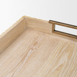 Strata Fluted White-Washed Wooden Decortative Tray