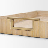 Strata Fluted White-Washed Wooden Decortative Tray