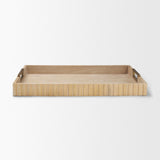 Strata Fluted White-Washed Wooden Decortative Tray