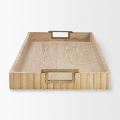 Strata Fluted White-Washed Wooden Decortative Tray from Mercana - Luna Furniture