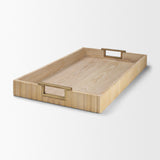 Strata Fluted White-Washed Wooden Decortative Tray