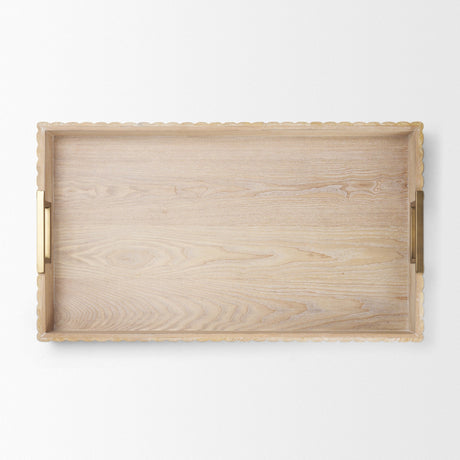 Strata Fluted White-Washed Wooden Decortative Tray from Mercana - Luna Furniture