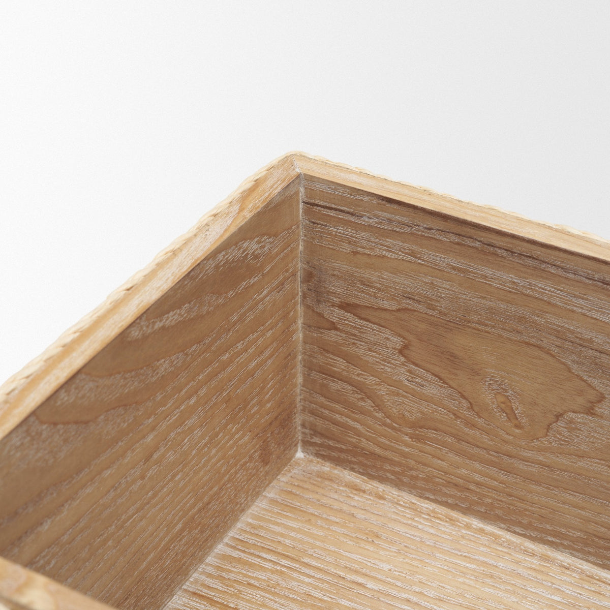 Chord Woven White-Washed w/ Brass Handle Decorative Box Set from Mercana - Luna Furniture