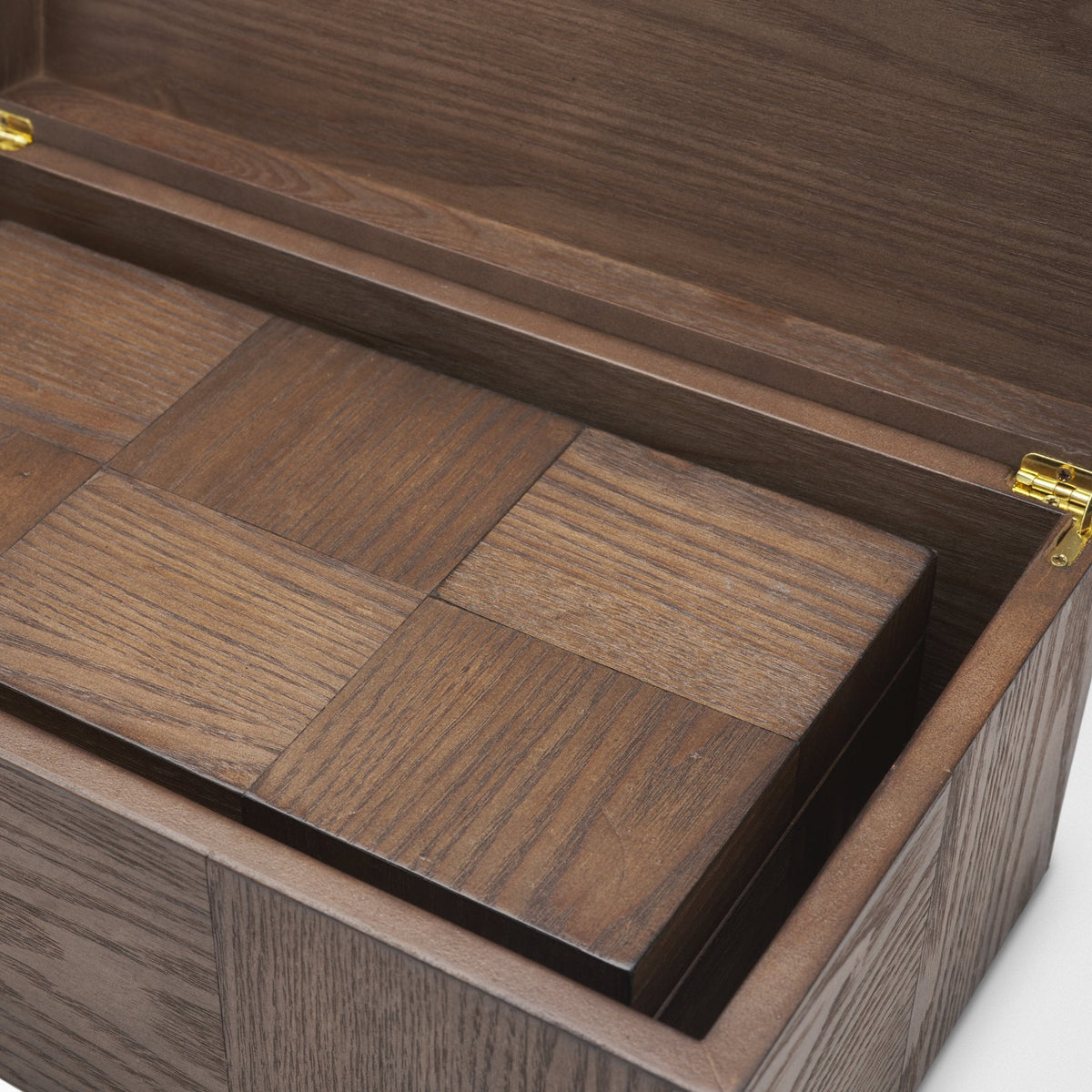 Tulum Brown Wood Parquet Decorative Box Set from Mercana - Luna Furniture