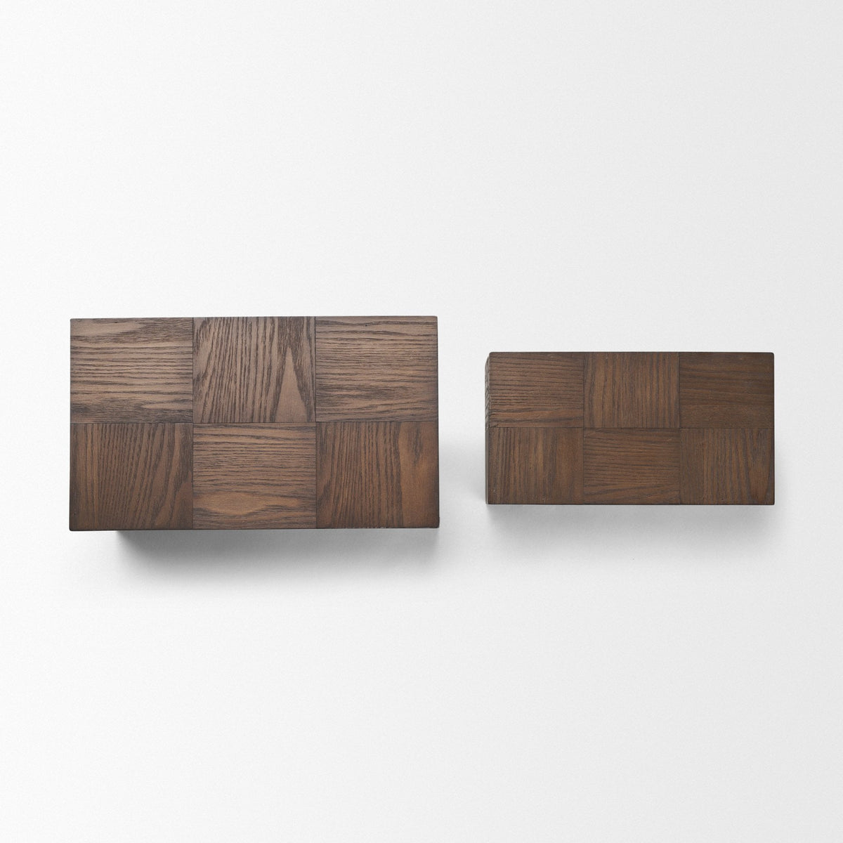 Tulum Brown Wood Parquet Decorative Box Set from Mercana - Luna Furniture