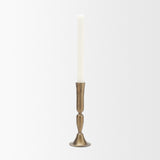 Whitlock Large Antique Brass Metal Taper Candle Holder