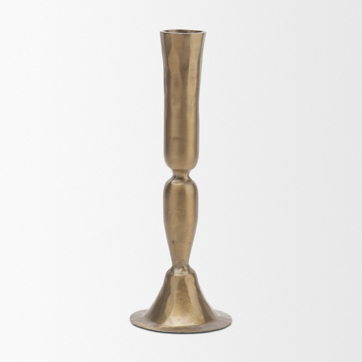 Whitlock Large Antique Brass Metal Taper Candle Holder