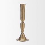 Whitlock Large Antique Brass Metal Taper Candle Holder
