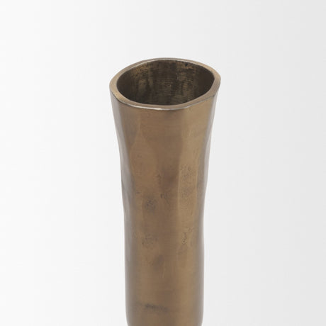 Whitlock Large Antique Brass Metal Taper Candle Holder from Mercana - Luna Furniture