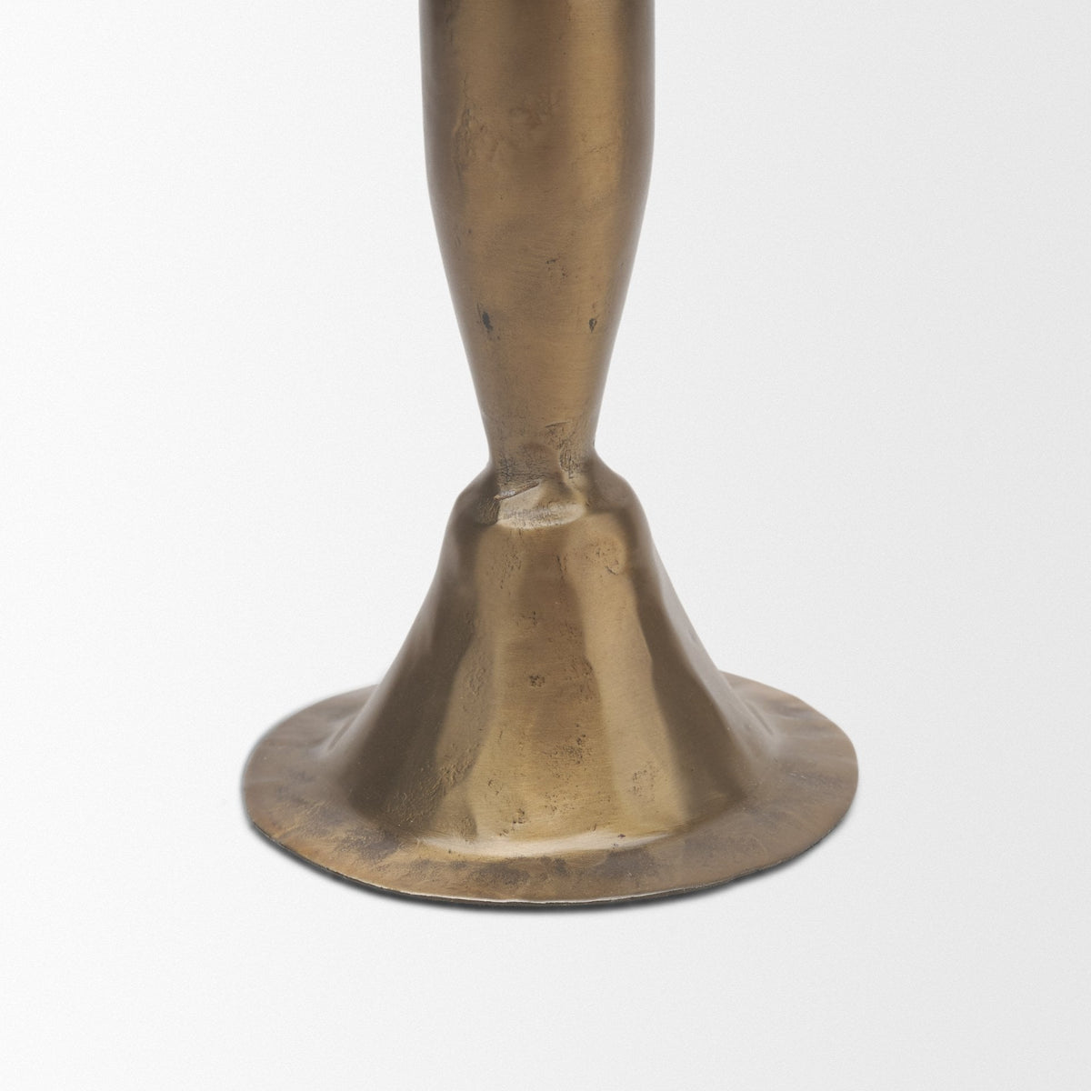 Whitlock Large Antique Brass Metal Taper Candle Holder