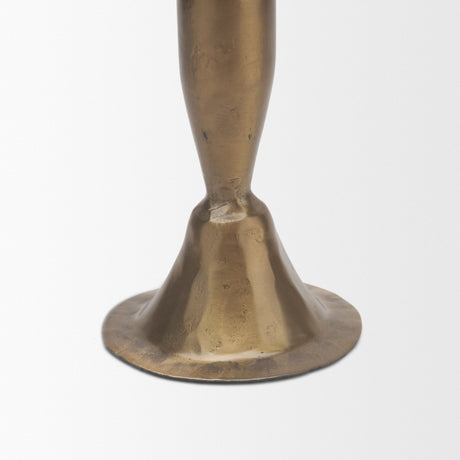 Whitlock Large Antique Brass Metal Taper Candle Holder from Mercana - Luna Furniture