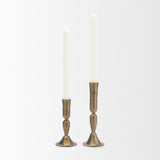 Whitlock Large Antique Brass Metal Taper Candle Holder