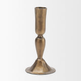 Whitlock Small Antique Brass Metal Taper Candle Holder