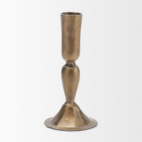 Whitlock Small Antique Brass Metal Taper Candle Holder from Mercana - Luna Furniture