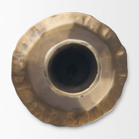 Whitlock Small Antique Brass Metal Taper Candle Holder from Mercana - Luna Furniture