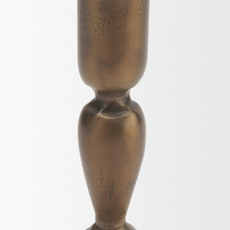 Whitlock Small Antique Brass Metal Taper Candle Holder from Mercana - Luna Furniture